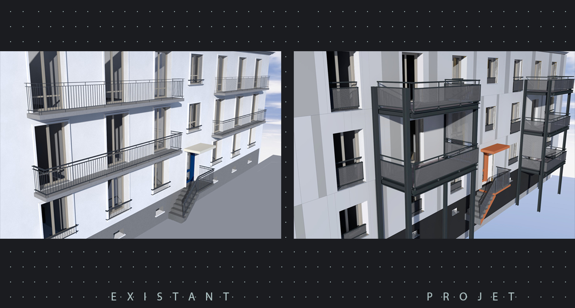 Dépose et mise en place de nouveaux balcons